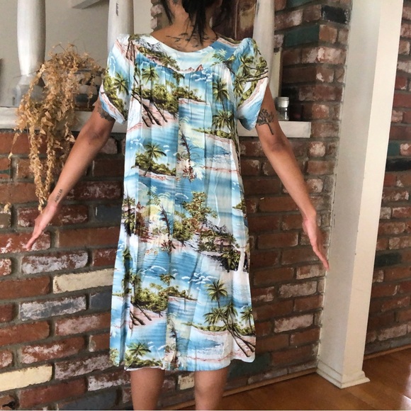 Vintage Dresses Vintage 98s Hawaiian Aloha Muumuu Island Dress By